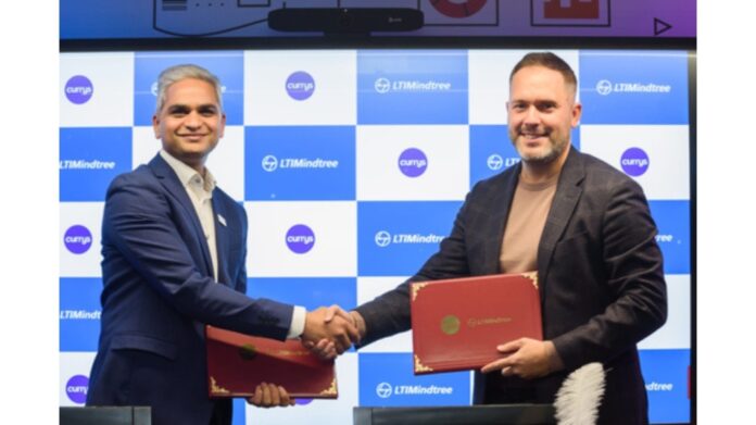 Arron D'Aubney, Chief Technology Officer, Currys and Srinivas Rao, EVP & Chief Business Officer, LTIMindtree at the signing ceremony.