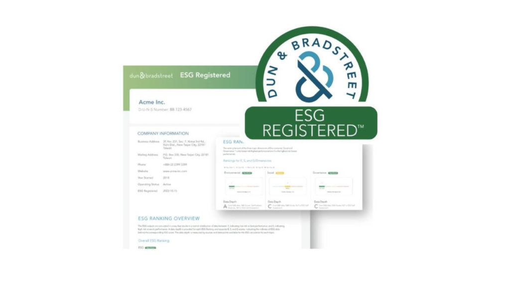 D&B ESG Registered is a badge from an industry-trusted source signifying company's commitment to ESG disclosure.