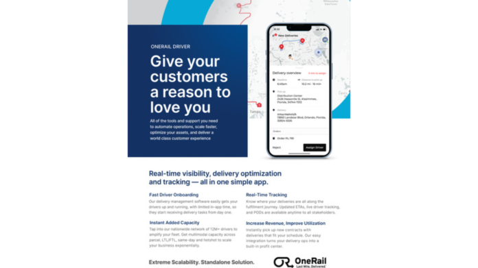 OneRail Driver app enables fleet operators to efficiently manage their fleet, increase utilization, and asset-free expansion