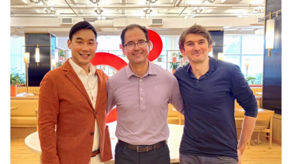 From left to right Saeju Jeong, co-Founder and Executive Chairman; Geoff Cook, CEO; Artem Petakov, co-Founder and President