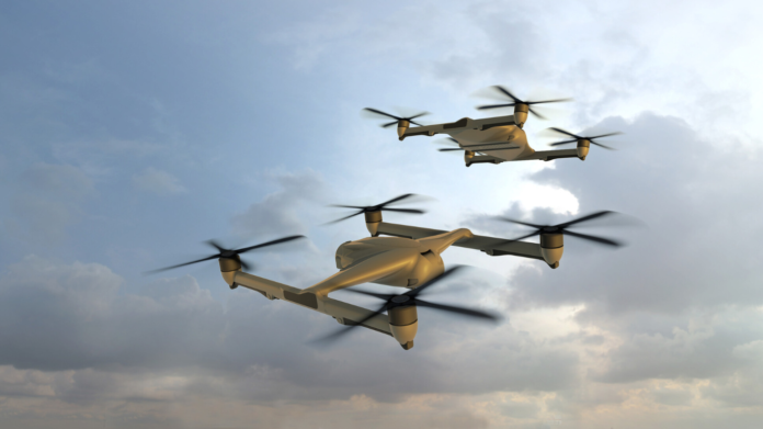 A CGI of the T-650 UAS, an electric heavy lift air system under development by Malloy Aeronautics and BAE Systems.