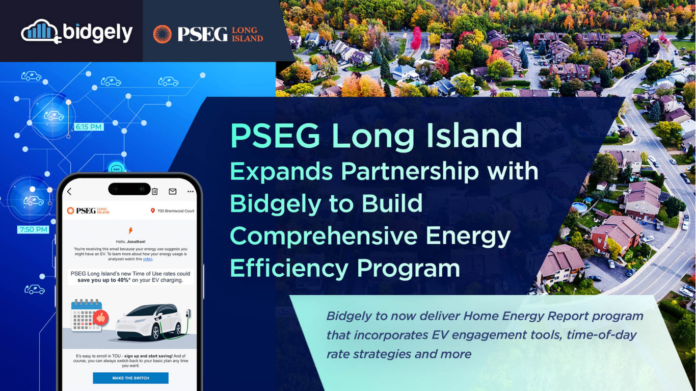 Expanded partnership between PSEG Long Island and Bidgely will empower consumers to save money, support grid stability, and make more efficient energy decisions.