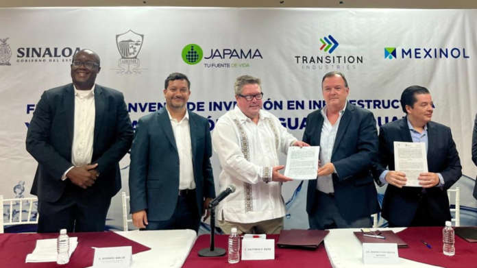 Transition Industries and JAPAMA sign groundbreaking wastewater use agreement with support from the IFC and U.S. Consul General Matthew Roth.